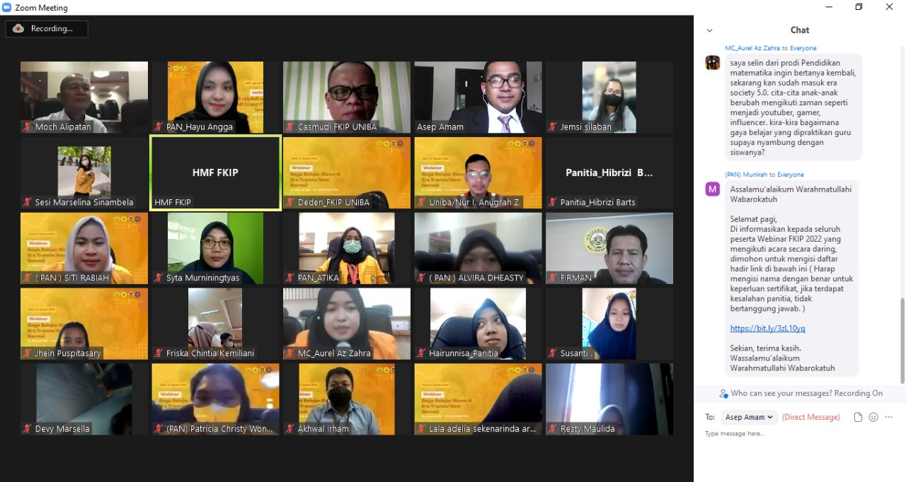 WEBINAR GAYA BELAJAR SISWA DALAM PEMBELAJARAN TRANSISI NEW NORMAL